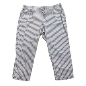 Torrid Pants Women 2x Plus Striped Cream Navy Pull On Cropped Comfort Pockets